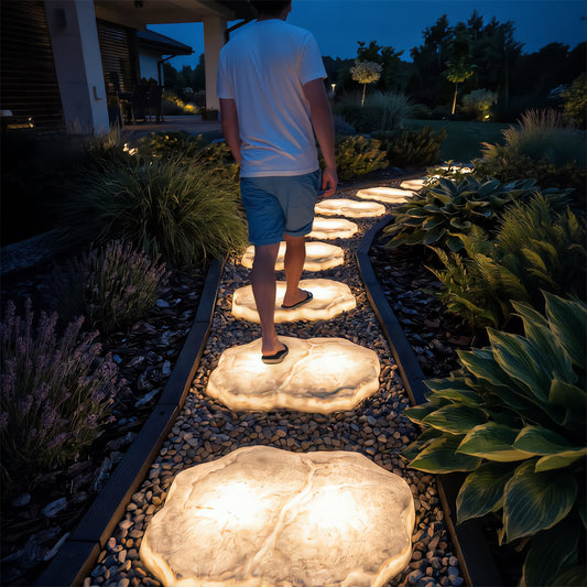 GlowPath Solar-Powered LED Stepping Stones