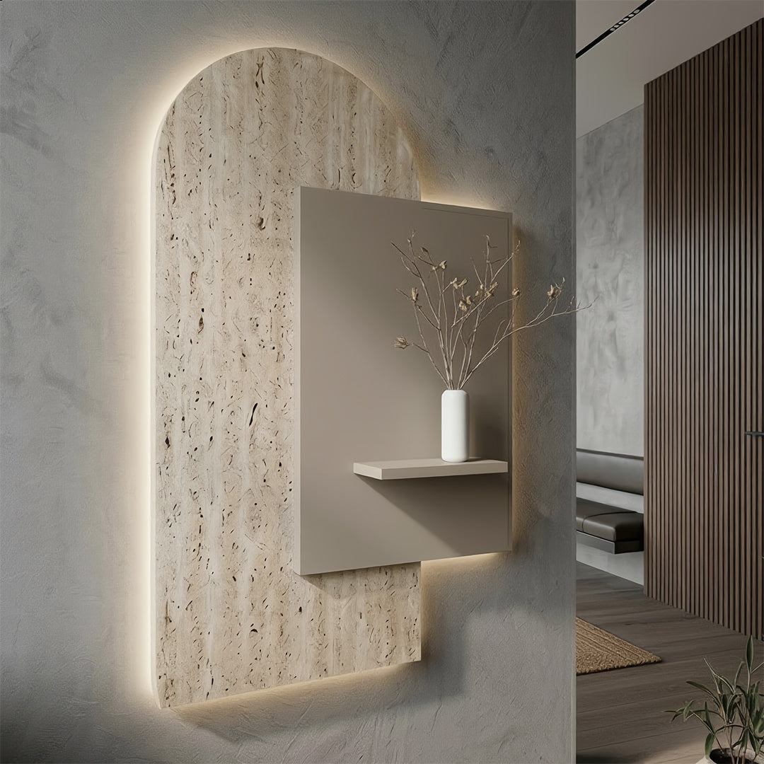 Arcadia Backlit Travertine Wall Console