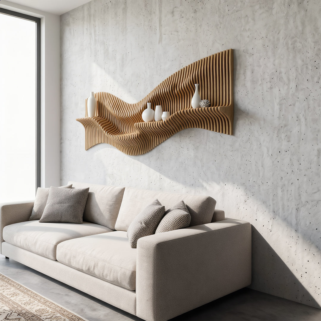 Aeon Parametric Slat Floating Wall Shelf