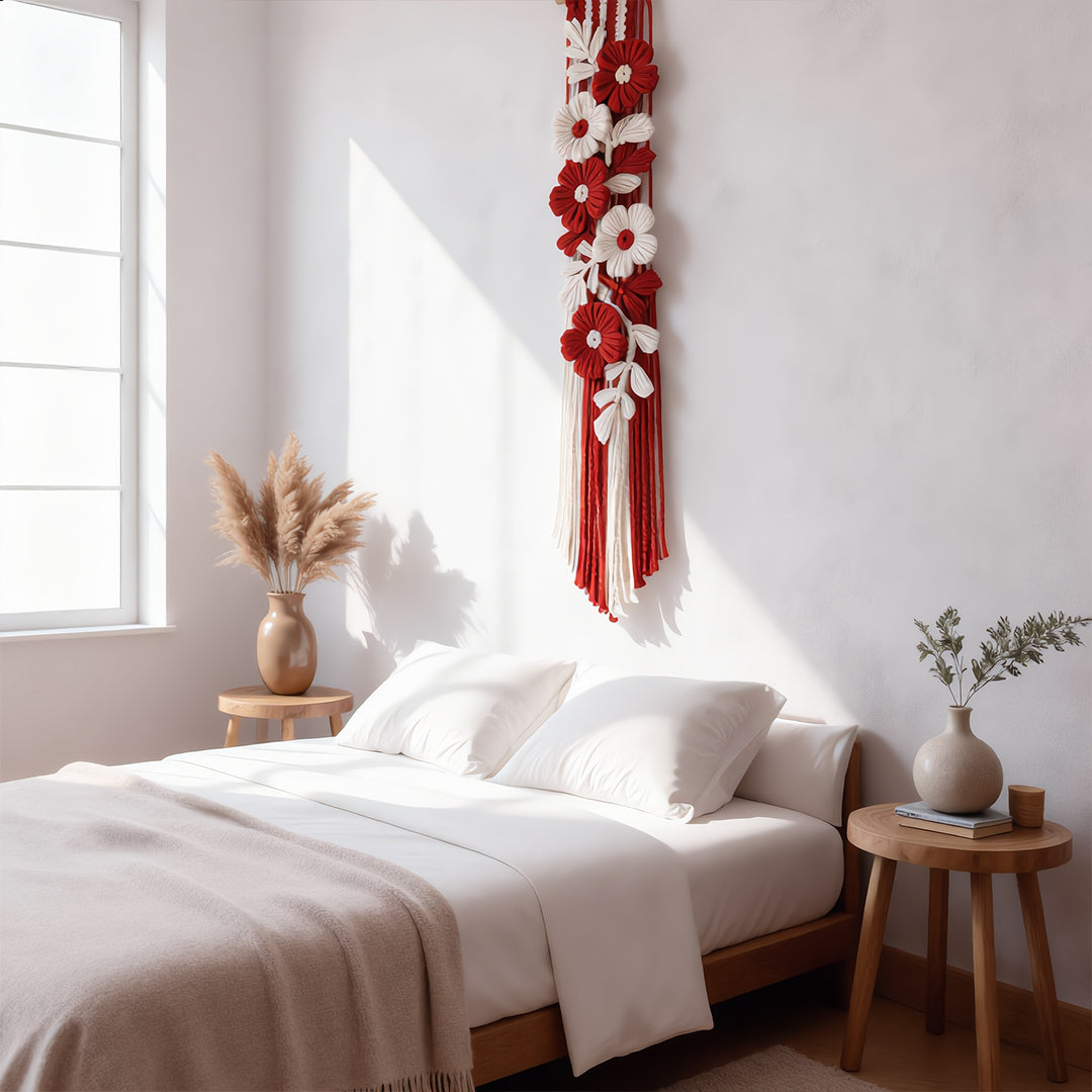 Boho-Zen Macramé Floral Wall Hanging