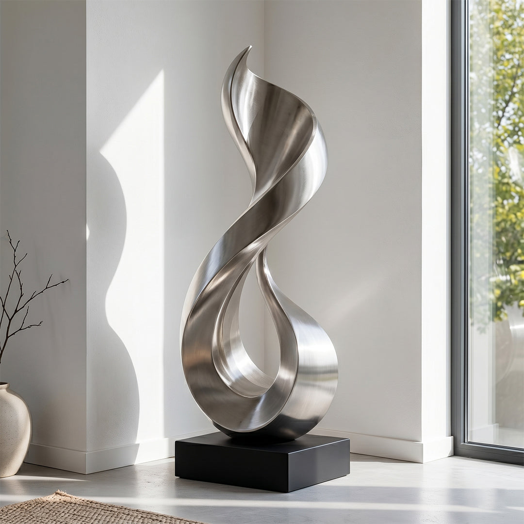 Flux Abstract Metal Floor Sculpture