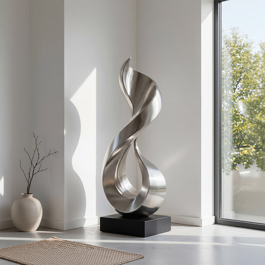 Flux Abstract Metal Floor Sculpture