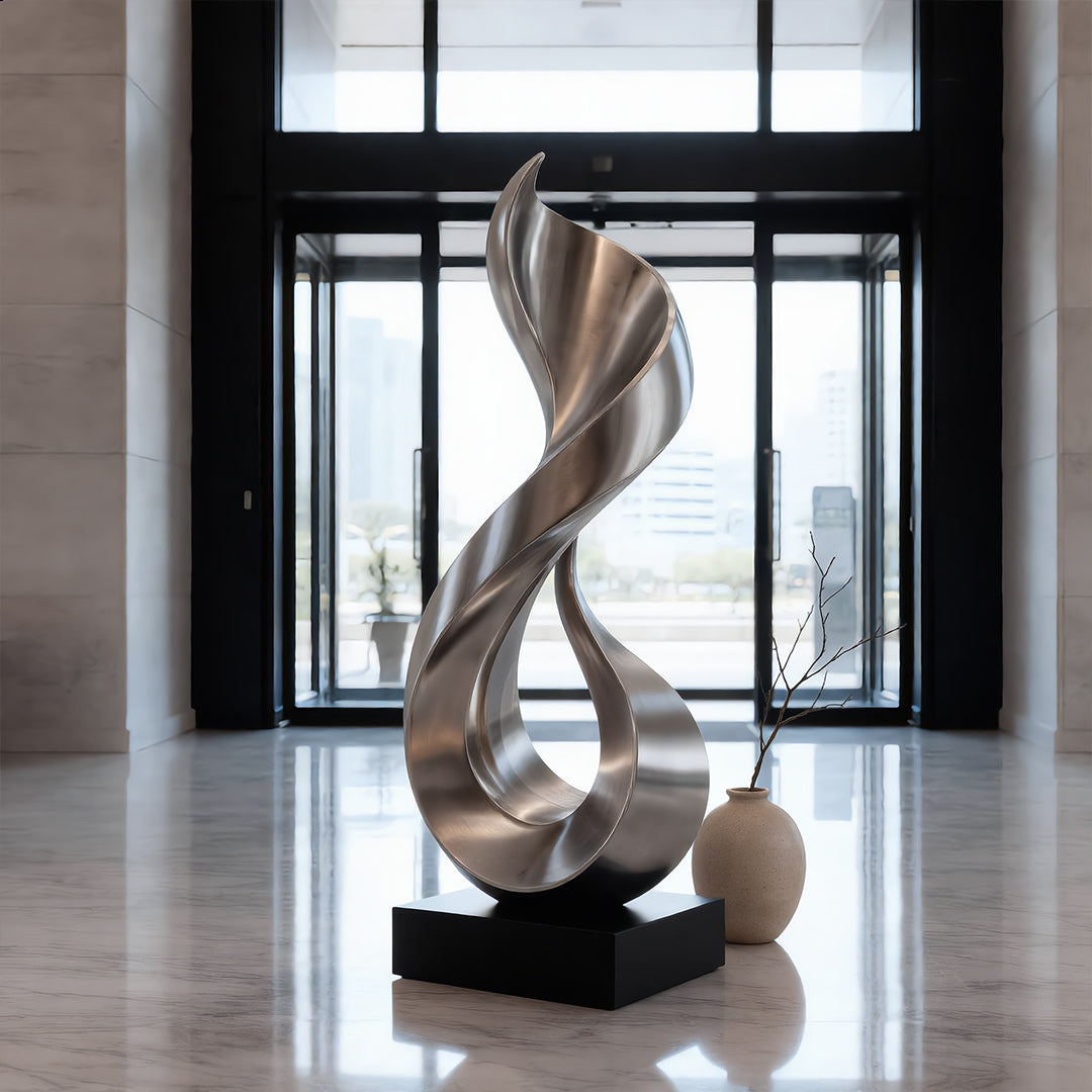 Flux Abstract Metal Floor Sculpture