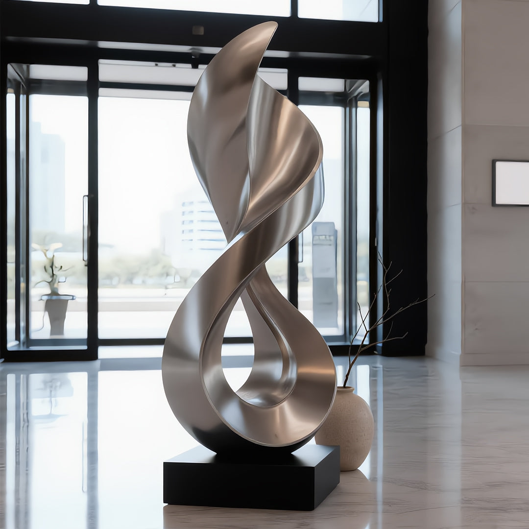 Flux Abstract Metal Floor Sculpture