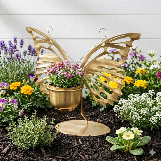 Mariposa Gilded Butterfly Pedestal Plant Holder