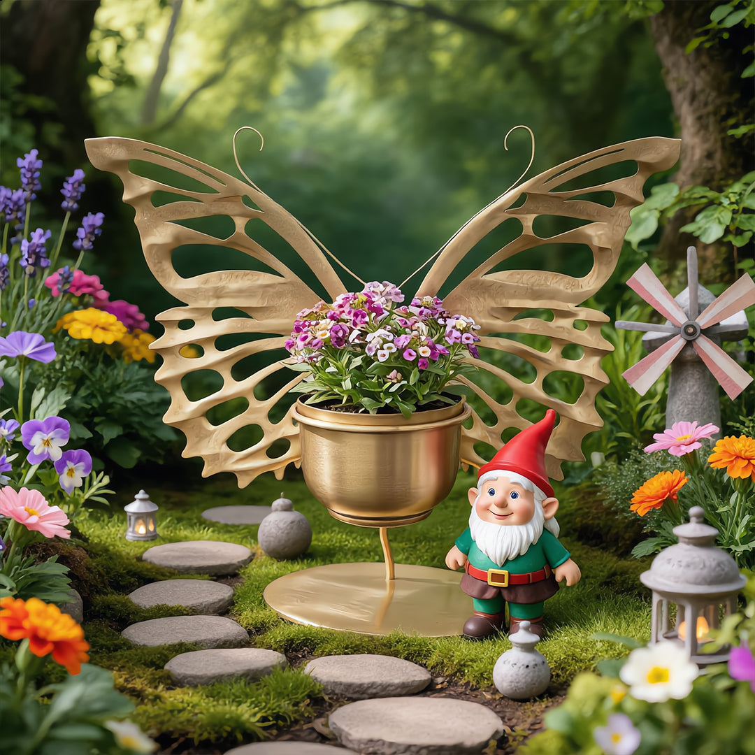 Mariposa Gilded Butterfly Pedestal Plant Holder