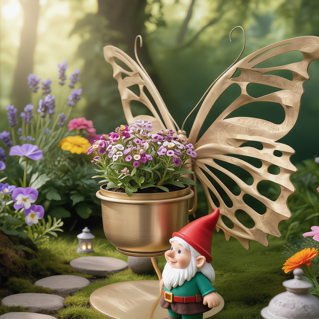 Mariposa Gilded Butterfly Pedestal Plant Holder