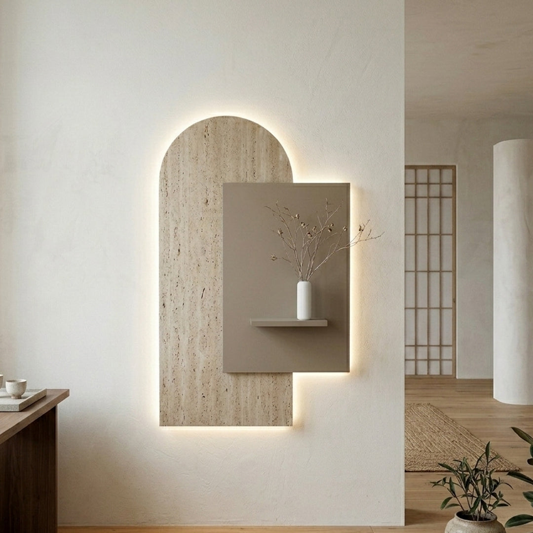 Arcadia Backlit Travertine Wall Console