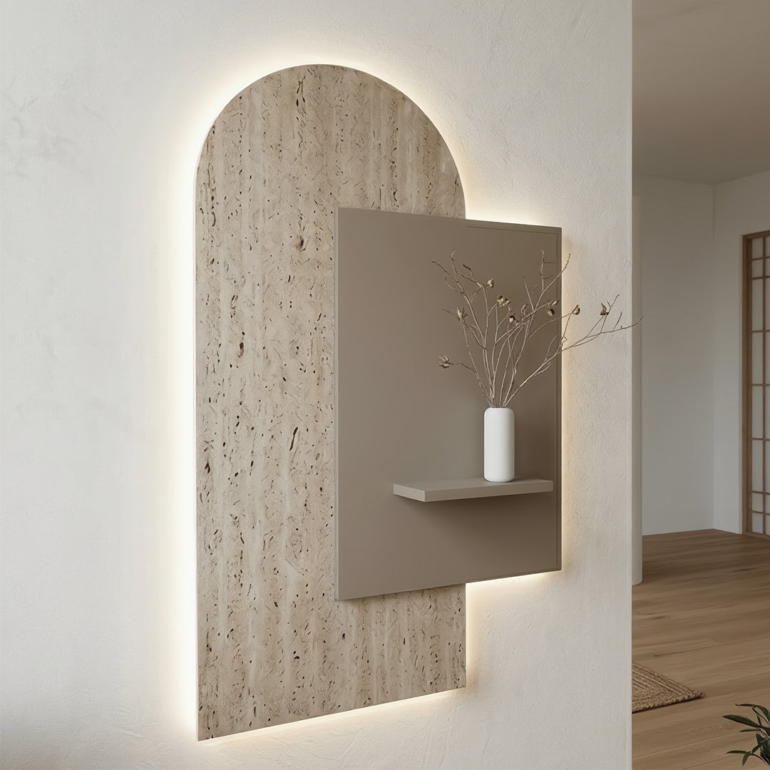 Arcadia Backlit Travertine Wall Console