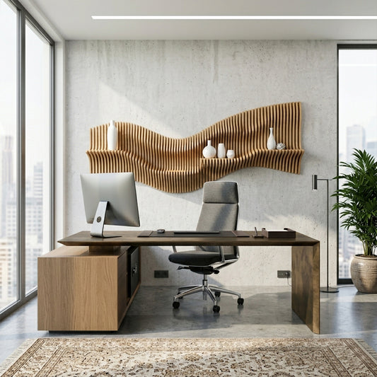 Aeon Parametric Slat Floating Wall Shelf