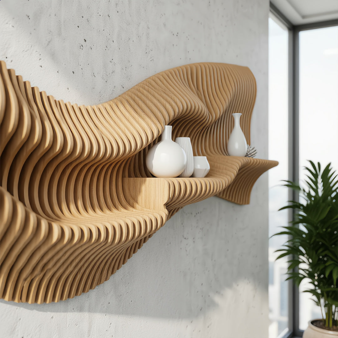 Aeon Parametric Slat Floating Wall Shelf