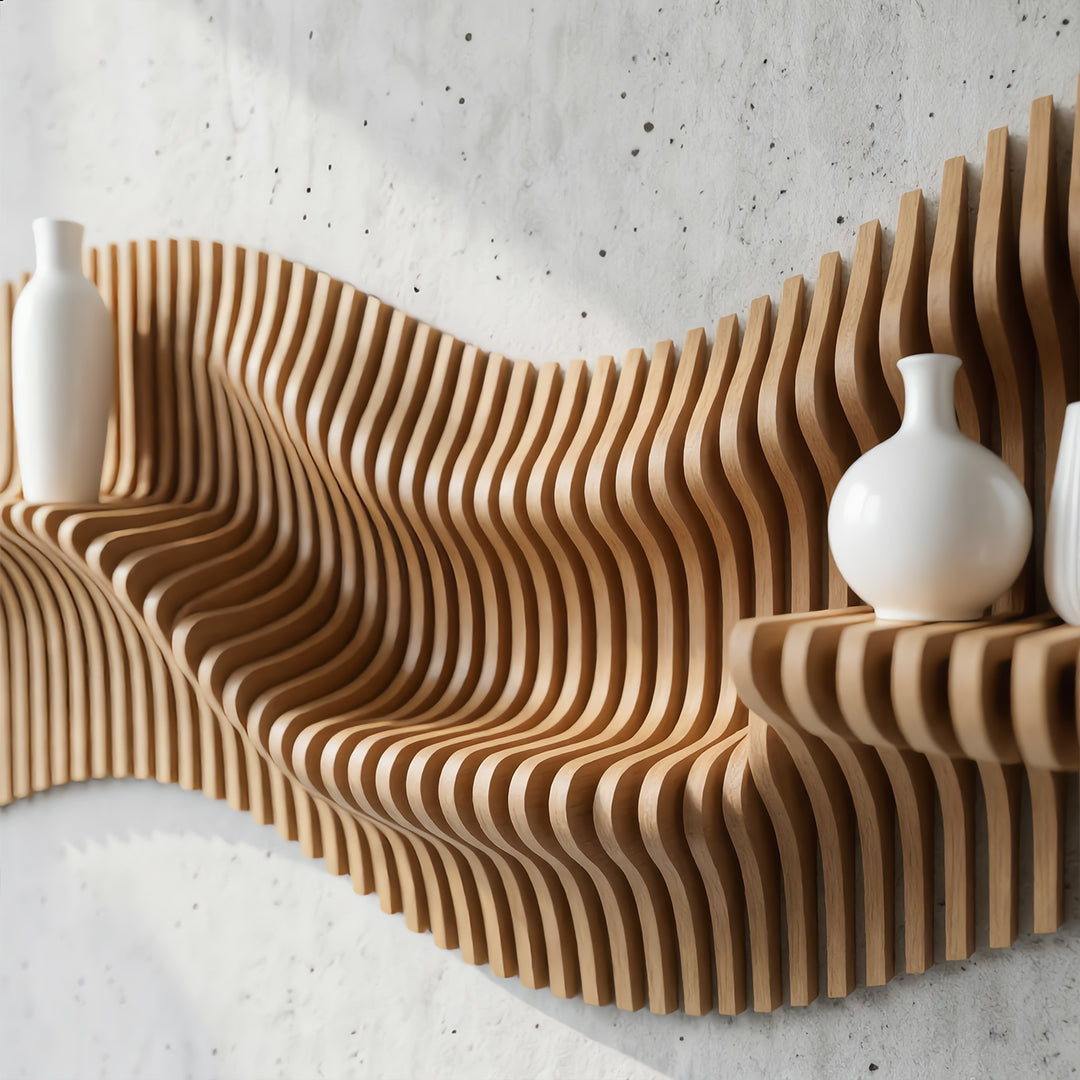 Aeon Parametric Slat Floating Wall Shelf