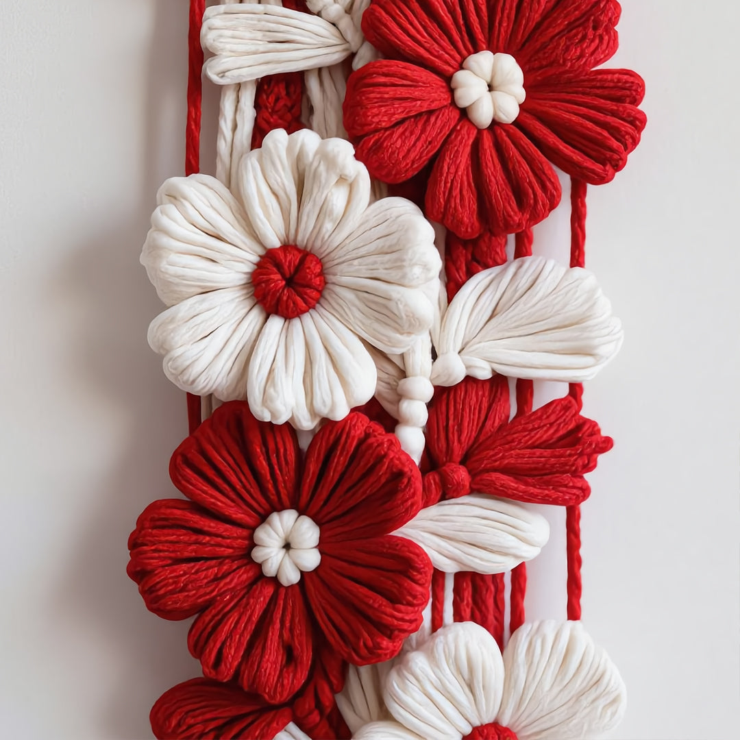 Boho-Zen Macramé Floral Wall Hanging