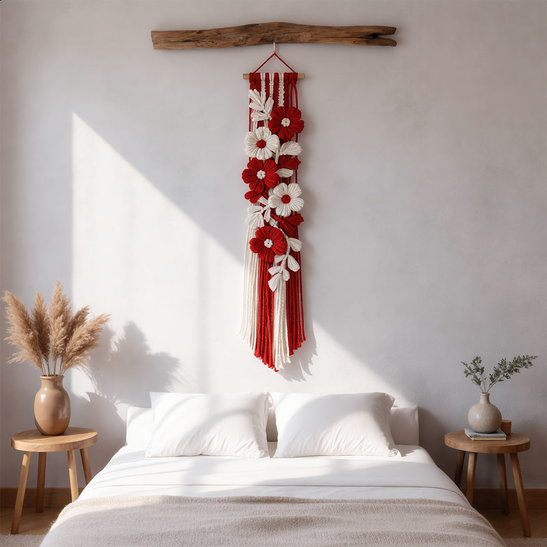 Boho-Zen Macramé Floral Wall Hanging